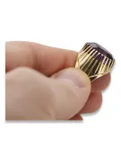 خاتم فينتاج الكساندريت 14 كارت من الذهب الأصفر vrc048y